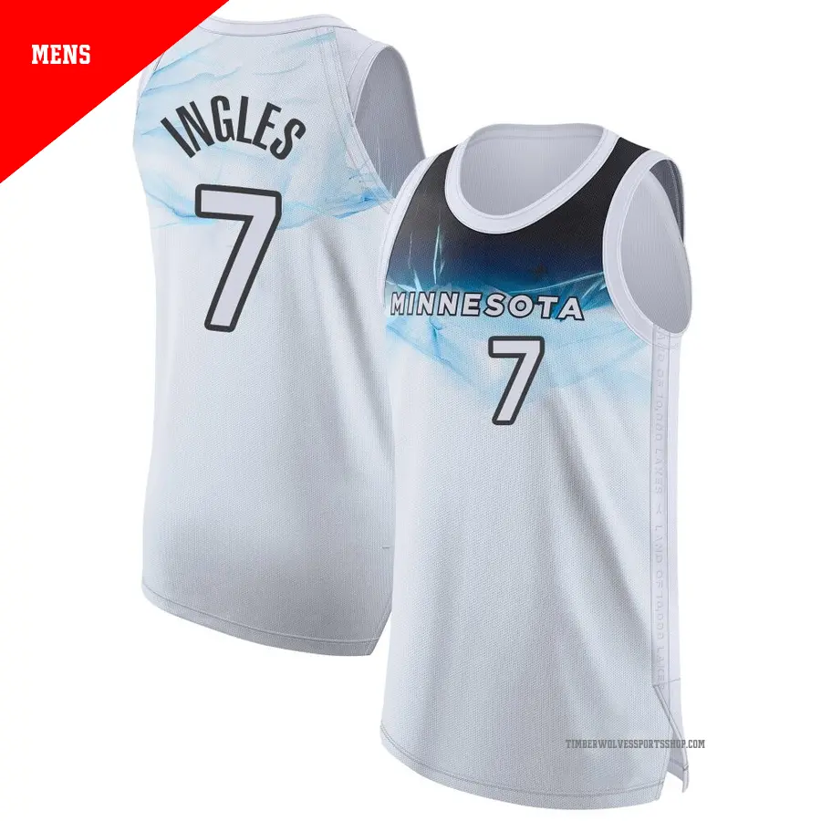 ＃7 Men's Joe Ingles Minnesota Timberwolves 2024/25 Authentic White City Edition Jersey
