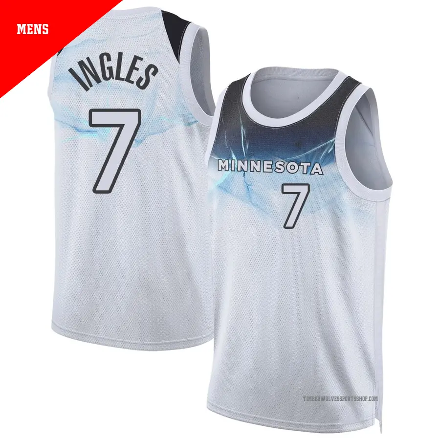 ＃7 Men's Joe Ingles Minnesota Timberwolves 2024/25 Swingman White City Edition Jersey