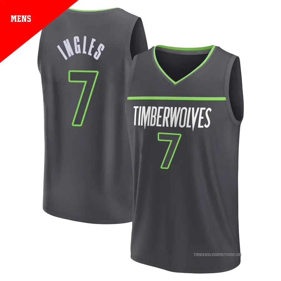 ＃7 Men's Joe Ingles Minnesota Timberwolves Charcoal Fast Break Statement Edition Jersey