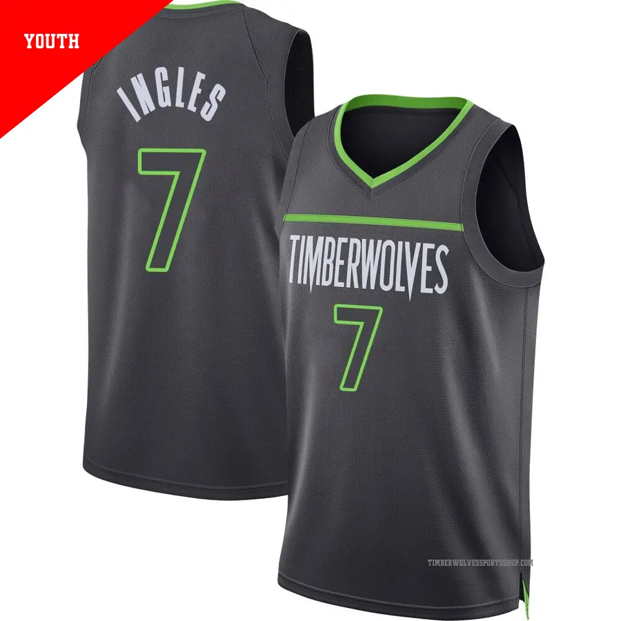 ＃7 Youth Joe Ingles Minnesota Timberwolves Charcoal Swingman Statement Edition Jersey